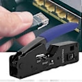 Miniatyrbild 3 av 4: Nätverkskabelpress Strippare Skärare Kristallhuvud Krympverktyg för CAT-5 CAT-6 CAT-7 Blå