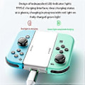 Miniatyrbild 4 av 5: Laddningsgrepp för Switch Joycon med laddningsindikator, rektangelformad laddningsdocka, laddningsstation för handkontroller, vit