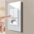 Miniatyrbilde 4 av 5: Tuya WiFi Smart Bryter Brasil Stikkontakt Kreves 2 Gang Lysbryter Fungerer Stemmekontroll Smart Bryter Brasil Plugg