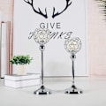 Miniatyrbilde 4 av 5: Lysestakeholdersett med krystall for middagsbord, bryllup og votivfester, perfekte ornamenter