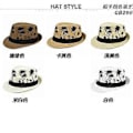 Miniatyrbilde 3 av 5: Hainan kokosnøttre stråhatt topphatt jazzhatt vår og sommer strandhatt utendørs solbeskyttelse hatt rullet kant jazzhatt
