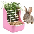 Miniatyrbillede 1 af 5: Kanin Foderautomat Marsvin Hø Foderautomat, Marsvin Hø Foderautomat, Plastik Chinchilla Mad Skål -Pink
