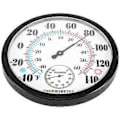 Miniatyrbild 2 av 5: Inomhus Utomhus Termometer Trädgård Vägg Uteplats Väder Termometer Hygrometer, Stort Nummer 10 tum Diameter (Svart)
