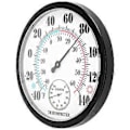 Miniatyrbild 3 av 5: Inomhus Utomhus Termometer Trädgård Vägg Uteplats Väder Termometer Hygrometer, Stort Nummer 10 tum Diameter (Svart)
