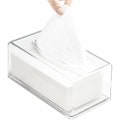 Miniatyrbild 1 av 5: Genomskinlig fyrkantig servettbehållare i akryl, rektangulärt lock, servettbehållare, genomskinlig servettdispenser för badrum, kök och bil