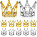 Miniatyrbild 1 av 5: 12 st Mini Krona Tårtdekoration, Guld & Silver Strass Krona Tårtdekorationer för Baby Shower Födelsedagsfest