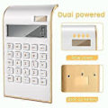 Miniatyrbillede 5 af 5: Lommeregner, slankt elegant design, kontor-/hjemmeelektronik, dobbelt drevet bordregner, solenergi, 10 cifre, vippet LCD-display, skråt design