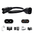 Miniatyrbillede 2 af 5: 30 cm IEC 320 2-benet C7 han til C8 hun Figur 8 Strømadapterledning til printer