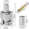 Miniatyrbillede 3 af 4: 10 X Bnc Crimp Konnektorer Til Rg59 Koaksialkabel (d-4-)