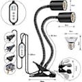 Miniatyrbillede 5 af 5: Reptil Varmelampe Roterende Dobbelt-Hoved Reptil Lysholder UVA/UVB Varmelampe Pære 25W/50W/75W til Skildpadder Firben Slanger Planter