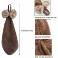 Miniatyrbilde 2 av 5: 3-delt korallfleece mikrofiber kjøkken- og badhåndklesett for å tørke hendene umiddelbart (mørk farge)