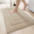 Miniatyrbillede 1 af 5: Bademåtte skridsikker absorberende 40x60cm brusebadsmåtte tyk blød badeværelsestæppe mikrofiber maskinvaskbar beige