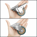 Miniatyrbillede 3 af 5: Heavy Duty Swivel Castor Furniture Wheels (8 Pack) - 50mm Casters med gummihjul, skruer, låsbare hjulbremser og metalplader - til Tr