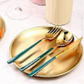 Miniatyrbillede 3 af 5: Rustfri Stål Rund Tallerken Camping Service Rustfri Stabelbar Mad Serverings Tallerken 26cm