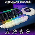 Miniatyrbild 5 av 5: Moln Handledsstöd Kit Ergonomiskt Tangentbord Handledsstöd Mus Handledsstöd Dator Gaming Handledsstöd Halkfri Bas Vit