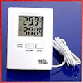 Miniatyrbild 5 av 5: Vit Digital LCD Inomhus- och Utomhustermometer Temperaturmätare