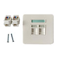 Miniatyrbillede 2 af 5: 86mm Gigabit Dual-pass Cat5e Rj45 Netværksvæg Stik Lan Internet Stik Værktøjsfri