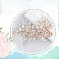 Miniatyrbillede 5 af 5: Brude Hårklemmer med Krystaller, Rhinestones, Blomster og Blade - Bryllupshårpynt til Kvinder