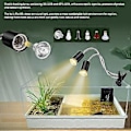 Miniatyrbillede 3 af 5: Reptil Varmelampe Roterende Dobbelt-Hoved Reptil Lysholder UVA/UVB Varmelampe Pære 25W/50W/75W til Skildpadder Firben Slanger Planter