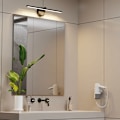 Miniatyrbillede 5 af 5: Dæmpbar LED-spejlys med afbryder, 300° drejelig badeværelsesvæglampe LED 5W 4000K badeværelsesspejlampe til toiletbord vask, 41cm, sort