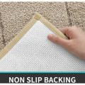 Miniatyrbillede 3 af 5: Bademåtte skridsikker absorberende 40x60cm brusebadsmåtte tyk blød badeværelsestæppe mikrofiber maskinvaskbar beige