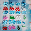 Miniatyrbillede 3 af 5: Juleørering Epoxy Resin Form Ørehæng Dangler Vedhæng Silikoneform DIY