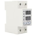 Miniatyrbilde 4 av 5: Spenning Strøm Beskyttelse Auto Reset Digitalt Display Over Under Spenning Beskyttelsesenhet For Hjem Hotell 2p 220v Ac 63a