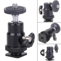 Miniatyrbillede 2 af 3: 1 stk. til kamera stativ LED lys flash stativ beslag holder montering 1/4 hot shoe adapter vugge kuglehoved Betterlifefg