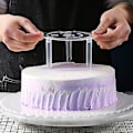 Miniatyrbillede 3 af 5: 1 sæt Kage Dyvelstænger Sæt 5 Kageseparatorplader Til 4, 6, 8, 10, 12 Tommer Kager, klar Kage