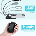 Miniatyrbilde 3 av 5: FBA Monopolys Trefarget temperatur boklampe med klips, innebygd batteri 1000 mAh, svart type USB-lading, enkel hodelykt