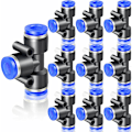 Miniatyrbillede 1 af 5: 10 x 8mm OD Blå 3-vejs T-fittings (PE-8)