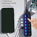 Pikkukuva 4 / 5: USB Hub 2.0 USB-jakaja Multi Hub -sovitin USB Useita portteja Virtalähde kytkimellä Lisätarvikkeet PC-kannettavalle, valkoinen