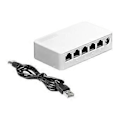 Pikkukuva 1 / 5: 5-porttinen 100 Mbps Ethernet-kytkin, mini kannettava verkkokeskitin Ethernet-jakaja USB-kaapelilla kotiin, asuntolaan ja toimistoon