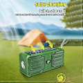 Pikkukuva 3 / 5: Aurinkovoimalla toimiva Bluetooth-kaiutin langaton stereokaiutin taskulampulla ulkokäyttöön subwoofer TF/FM-radio musta