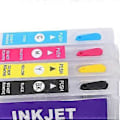 Miniatyrbillede 2 af 4: Blækpatron Sort Blå Rød Gul 4 Farver Tilbehørssæt Kit til T0711 T0712 T0713 T0714 Printer