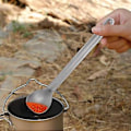 Miniatyrbillede 4 af 5: 1 stk. Titanium Ske 21,5 cm X 3,9 cm Campingske Udendørs Service Langskaftet Titanium Ske