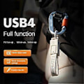 Miniatyrbillede 1 af 5: USB4 Datakabel Bærbar Nøgleringssæt 40Gbps USB C til Type C Kabel PD 240W til 3/4 15 Pro Hvid