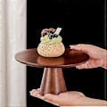 Miniatyrbillede 2 af 4: Elegant Træ Kageopsats - Høj Fod Dessert Display Tallerken til Kager Cupcakes og Bagværk Perfekt til Bryllupper