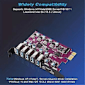 Miniatyrbild 4 av 5: 7 Portar USB 3.0 Expansionskort USB-A 5X USB-C 2X PCI Express USB Add in Card Hub Converter för Stationär PC Värdkort