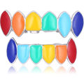 Miniatyrbild 1 av 3: Rainbow Grills 14k Guldpläterad Hiphop Färgglada Regnbåge Vampyr Tänder Grills+extra 2 Gjutningsstänger