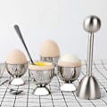 Miniatyrbilde 2 av 5: Egg Topper-sett i rustfritt stål, separatorholder for hardkokte egg, knocker-åpner, eggtilbehørssett