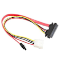 Pikkukuva 2 / 5: Sata Combo 15-nastainen ja 7-nastainen datakaapeli 4-nastainen Molex - sarjakaapeli Molex - Sata-adapteri 44cm