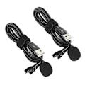Miniatyrbillede 5 af 5: 2 stk. Mini USB-mikrofon Kompakt Professionel Ledningsført Reverskraveclips til Interview