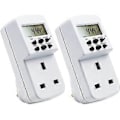Miniatyrbillede 1 af 5: Elektronisk Digital Plug-in Timer. [2 Pak] Programmerbar Timer Stikkontakt Med Lmell LCD
