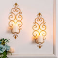 Miniatyrbild 4 av 5: Set med 2 ljusstakar Tealight Ljusstake Vägg Ljusstake Väggmonterad Metall, Ljusstake för Vägg Sovrum Badrum Vardagsrum Deko