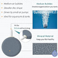 Miniatyrbilde 2 av 3: Akvarium 4 Cm Luftstein Disk Boble Diffuser Utløserverktøy For Luftpumper Akvarier Bøtter Små Dammer Og Dwc Beholdere, 4 Pakning