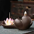 Miniatyrbillede 5 af 5: Elegant Lotus Røgelsesbrænder Holder Keramisk Røgelseskar Håndværk Aromaterapi til Boligindretning Kontor A