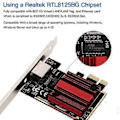 Miniatyrbillede 4 af 5: 2.5G PCIE til RJ45 Netværkskort RTL8125B Chip 100/1000Mbps 2.5Gbps Ethernet Kablet LAN Controller Adapter til Win7/8/10/11