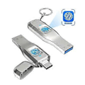 Miniatyrbillede 2 af 5: Fingeraftryks Flash Drive Metal OTG Pendrive USB3.0 Type C til Laptop Telefon Lås Thumbdrive Jump USB Disk 64G
