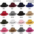 Miniatyrbilde 4 av 5: Høst og vinter ny ullhatt flat brem stor brem hatt rett brem jazzhatt retro svart ull jazzhatt